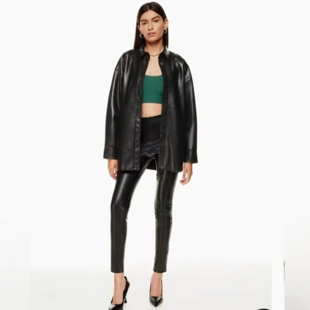 Aritzia - Babaton Pelli Faux Leather Black Women's Shirt Jacket